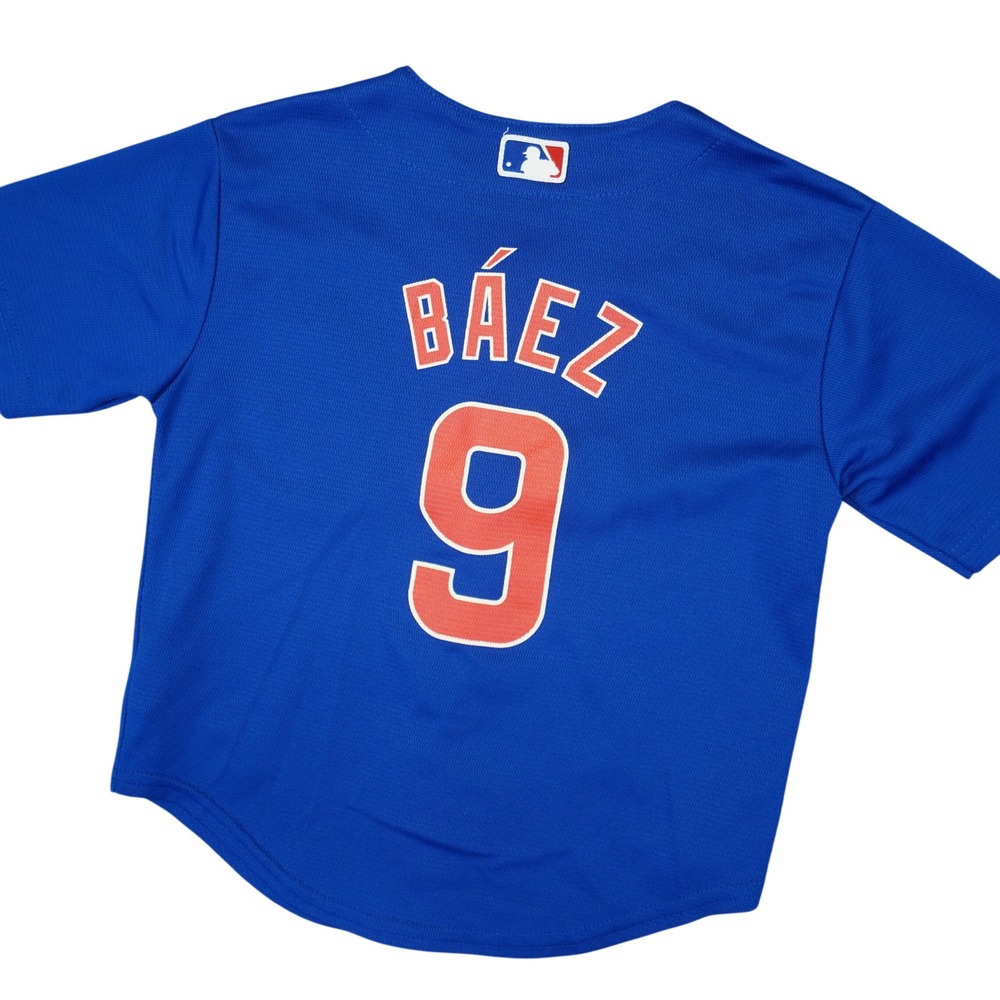 Chicago Cubs Majestic Jersey Kids M 5/6 Javier Baez 9 Baseball Cool Base MLB